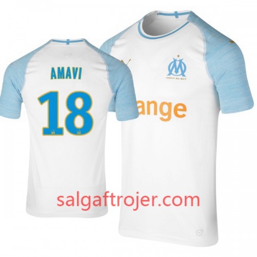Olympique de Marseille Fodboldtrøjer Amavi 18 Hjemmebanesæt 2018/19 Kort ærmer Olympique de Marseille Fodboldtrøjer Amavi 18 Hjemmebanesæt 2018/19 Kort ærmer